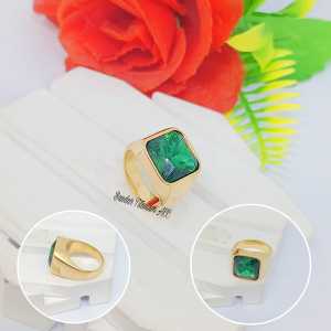 CINCIN COWO TITANIUM  PERSEGI COLLOR FASHION ANTI KARAT DAN ANTI LUNTUR (COD)