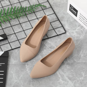 Free Shipping Summer And Autumn Korean WomenS Plastic Flat-Soled Versatile Wedge-Heeled Mid-Heel Soft Waterproof Casual Pointed-Toe Closed-Toe Sandals For Women