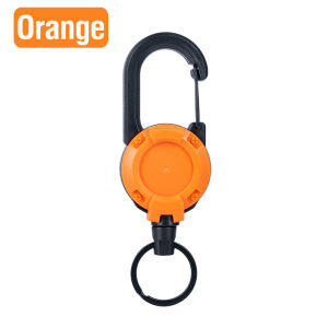【SKIT SG】Heavy Duty Retractable Keychain Reel Steel Wire Cable Pull Reel Key Holder Carabiner Key Ring Badge Reel Retractable Key Chain for Keys Access Card ID Badge Wallet Outdoor Hiking Camping Office Security Portable Durable Spring Loaded