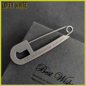 Lofty White เข็มกลัดขนาดใหญ่ทันสมัยสำหรับเสื้อผ้าเข็มกลัดโลหะปลอดภัยชุดกางเกงยีนส์ผ้าพันคอปรับได้