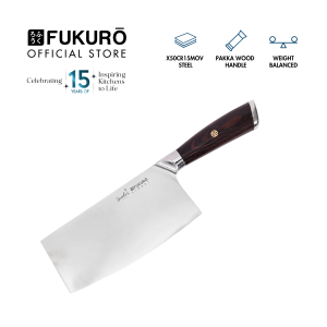 Fukuro Premium Stainless Steel Cleaver Knife 8.3" Seido Kitchen Utensils