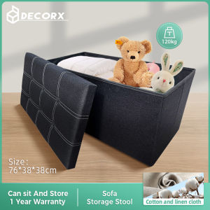 DecorX Sofa Storage Stool Of Folding Storage Box Chair Foldable Storage Stool Footrest Seat Versatile Ottoman Storage Boxes Space Saving Storage Benches