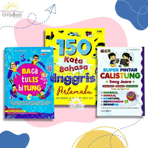 [PAKET ISI 3 BUKU] Buku 150 Kata Bahasa Inggris Pertamaku | Calistung | Jarimatika | Full Color