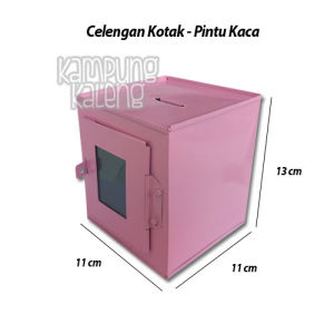 Celengan Kotak Pintu Kaca Ukuran 11 x 13 cm