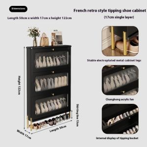 French Ultra-Thin Flip Shoe Cabinet Family Door Interior Entrance Cabinet Integrated Shoe Rack