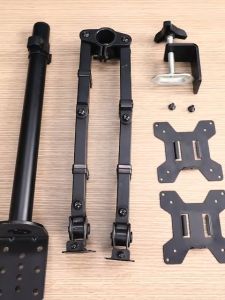 Dual Monitor Arm Stand  Adjustable Screen Mount  No-Drill Rotating Desktop Monitor Holder