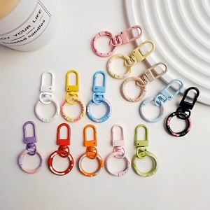 5PCS Color Alloy Spring Buckle 23.5 * 50mm Rotatable 3 Points Door Buckle for DIY Keychain Production