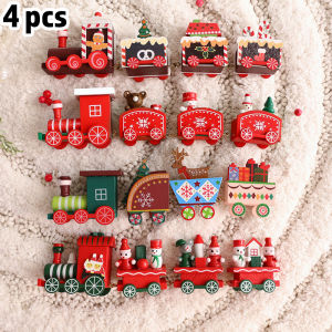 Christmas Wooden Train Sculpture Merry Christmas Decorations for Home 2025 Xmas Ornament Navidad Noel Gifts New Year Gifts