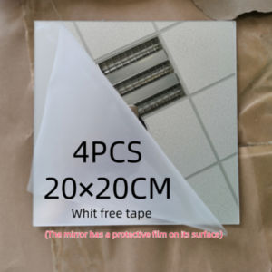 【1-3 Days Delivery】1PCS/ 4Pcs Square Wall Bedroom Mirror Living Room Mirror Sticker DlY Self Adhesive Acrylic Mirror 20CM