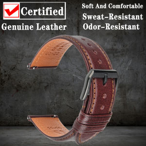 Genuine Leather Strap Smart Watch Band For Huawei GT 2 Pro ECG Fossil Samsung Galaxy Active2/3 Amazfit Quick Release Watch Strap2026