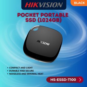 HIKVISION HS-ESSD-T100 Portable SSD 1024GB | High-Speed External Solid State Drive | USB 3.0 | Ultra Slim Design