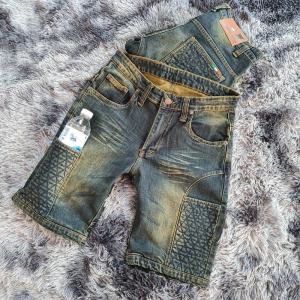 กางเกงขาสั้น MANTA DENIM รุ่น KS07 สีฟอกสนิม เสริมกระเป๋าข้าง 2 จุด ล็อคโทรศัพท์ ผ้ายืดเยอะใส่สบาย