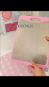 Household Double-Sided Cutting Board PP & Stainless Steel Surface Kitchen Chopping Board with Handle