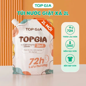 [MUA 2 TẶNG 2] Nước giặt xả 3in1 TopGia hương lavender dịu nhẹ an toàn cho da túi 2L lưu hương 72H