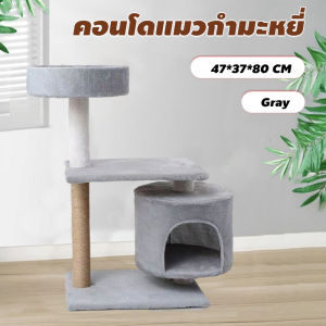 ที่ลับเล็บแมว สูง80-100cm คอนโดแมวราคาถูก condoแมว แข็งแกร่งและมั่นคง คอนโดกำมะหยี่และคอนโดไม้ คอนโดแมว เสาลับเล็บ ที่นอนแมว คอนโดแมวใหญ่ cat tree tower