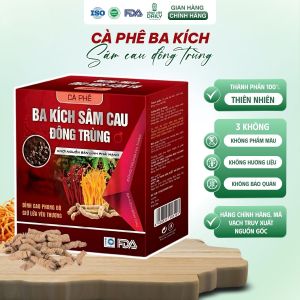 Cà Phê Ba Kích - Sâm Cau - Đông Trùng Hộp 15 gói x 10gram Coffee Cafe