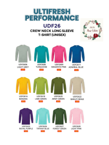 ULTIFRESH Long Sleeve T-Shirt UDF26 Polyester Jersey Plain Baju Jersi Dri Fit Round Neck Tshirt