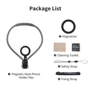 TELESIN Silicone Magnetic Neck Holder Phone Mount for Mobile Smartphone Camera