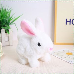 Pet electric plush white rabbit interactive toys walking bunny simulation dolls