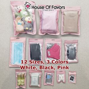50pcs Colorful Zipper Zip Plastic Bag with Frosted Window Retail Packaging With Hang Hole Face Mask Resealable Lock Beg