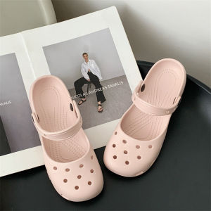 [Free Shipping] Super Stylish Perforated Ballet Shoes For Women Eva Summer Style Comfortable And Non-Slip Suitable For Outdoor Wear Beach Slip-On Closed-Toe Sandals