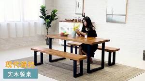 [Color Size Can Be Customized] Dining Table 3-Piece Set Solid Wood Coffee Chair