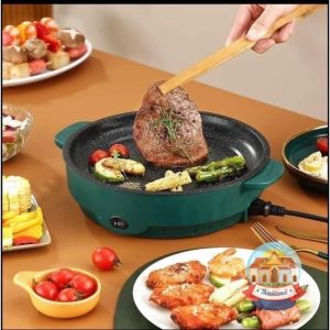 Chảo nướng điện 22cm 26cm không khói 600W chống dính đa năng BBQ chống dính tiện lợI