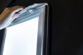 led decorative indoor picture led film poster frame ultra thin led light panel poster. 