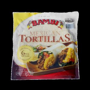 HALAL certified Bambi Flour Tortillas Wrap 10" 6pcs Pack  Soft Tacos Fajitas Burritos Quesadilla**