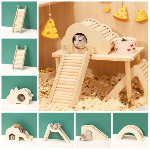 JPTD Decorative Wooden Hamster Ladder Animals Cage Ladder Wood Hamster Suspension Bridge Small Animal Chew Toy Wave Shape Hamster Climbing Ladder For Guinea Pig Chinchilla Ferret