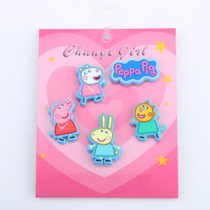 shoes charm cross set Shoe Buckle Hole Shoe Accessories set Piggy Peppa Cartoon Fashion Shoes Accessories