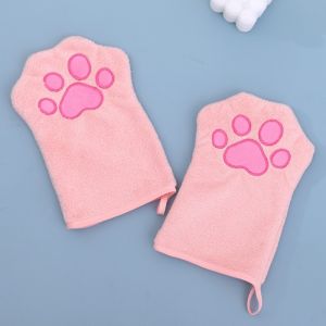 PHANT 1 Pair Absorbent Pet Bath Gloves Hangable Quick Drying Dogs Paw Towel Pet Supplies Double Sided Dog Bath Supplies Pet Grooming