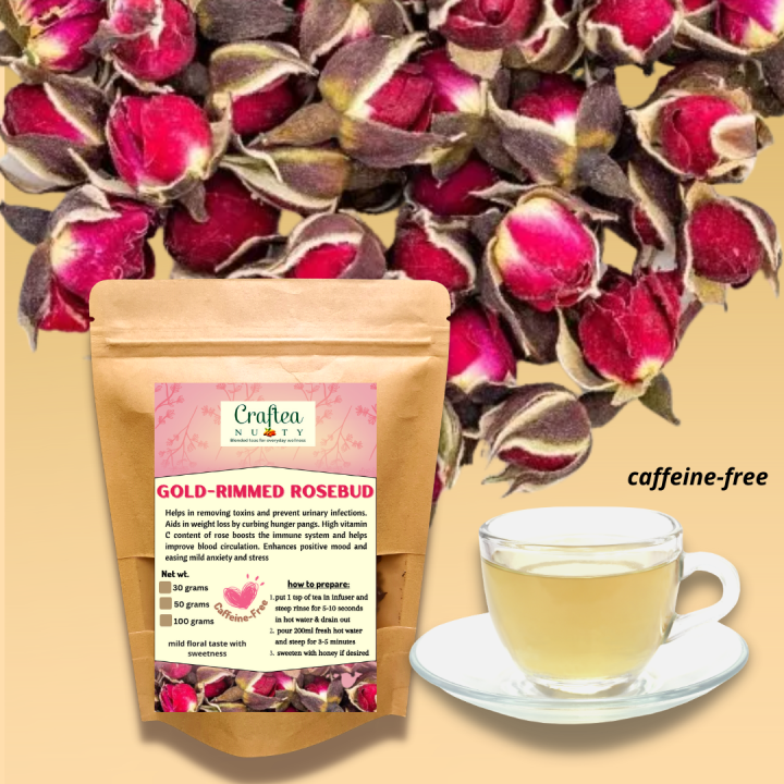 Dried Rose bud Tea | Gold Edge Rosebud | Flower tea | Rose Tea | Tisane ...