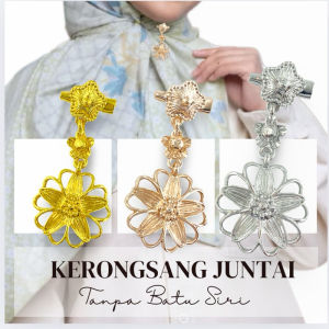 The Brooch Factory 1pc Kerongsang Juntai Tanpa Batu Siri Pin Tudung Hijab Brooch Muslimah C3394