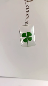 Lucky Charm Four Leaf Clovers Pendant Contemporary Four Leaf Clovers Handmade Pendant for Statement Fashion Pieces