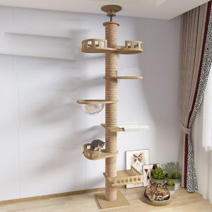 Premium Large Cat Tree House Wood Cat Condo Bed Scratcher House Cat Tower Hammock Cat Climbing Cat Scratcher House