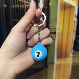 【Local Seller】Billiards Shaped Keyring Assorted Colorful Billiard Pool Small Ball Keychain Creative Hanging Gifts