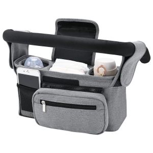 SFFGF Oxford Cloth Stroller Organizer Bags Large Capacity Multi Pocket Pram Diaper Nappy Bags Portable Shoulder Baby Stroller Storage Bag Travel