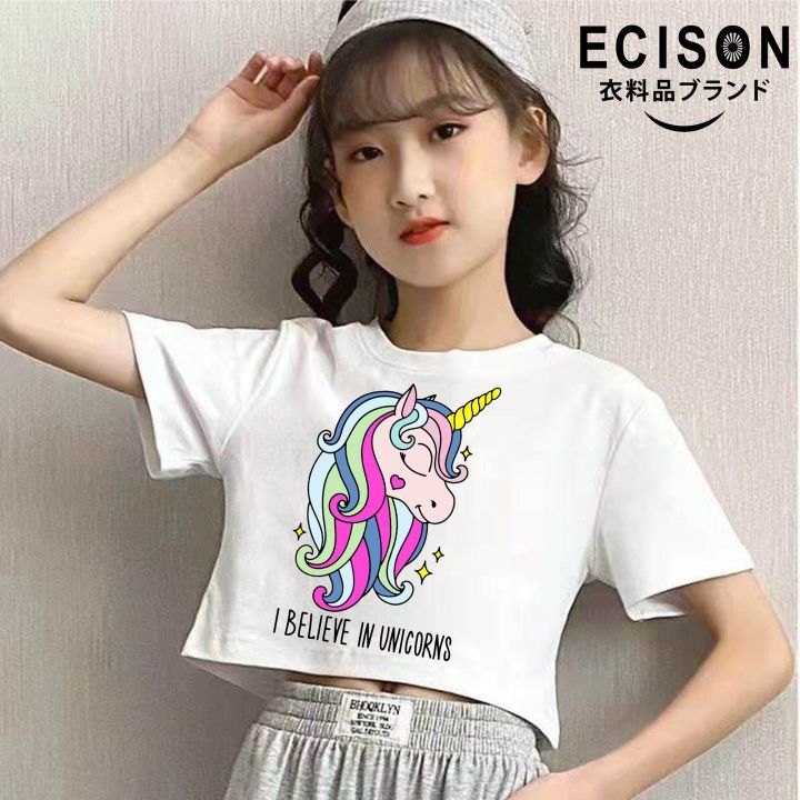 Unicorn crop top for hot sale kids