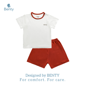 Bộ cộc tay cài vai trơn phối viền cổ BENTY chất vải thấm hút mồ hôi đồ bộ cho bé trai bé gái