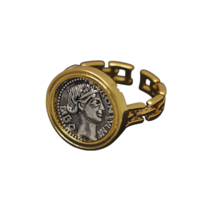 Vintage Ancient Greek Goddess of Luck and Fortune Ancient Coin Opening Ring for Women Premium Sense Hand Jewelry希腊复古招财戒指