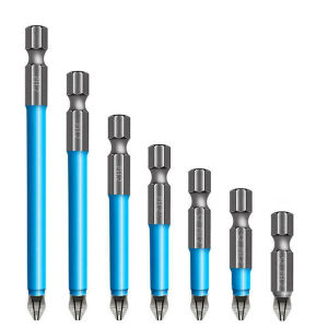 1/7PCS ใหม่สุดฮอต พร้อมตัวแยกสกรูกันลื่น หัวแม่เหล็กที่แข็งแกร่ง 25mm~150mm ชุดดอกไขควงไฟฟ้า H2 ดอกสว่านแม่เหล็กกันลื่น สว่านไขควงกระแท