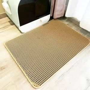Double Layer Thickened EVA Cat Litter Mat Washable Anti-Spill & Anti-Tracking Paw Cleaning Mat for Cat Litter Box Pet Cat Supplies