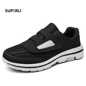SUPERLI Widen Walking Shoes For Men or Women with swollen feet Big foot bone diabetes Shoes 、 foot with thumb valgus widened Elderly walking shoes Big Size 45 46