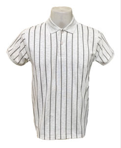 Palettes Mens Vertical Striped Polo Shirt Short Sleeve Fashion Korean Style Casual Regular Fit Collared Shirt #7716