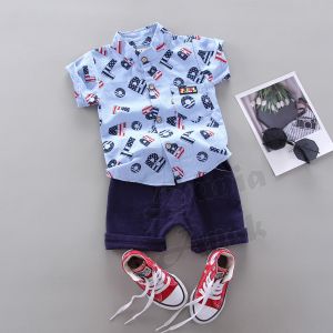 SET KEMEJA ANAK BAYI LAKI LAKI LENGAN PENDEK KATUN