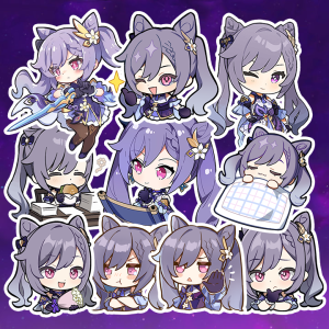 [Genshin Impact] Sticker Keqing - Hình dán chibi keqing ( set 10 hình )