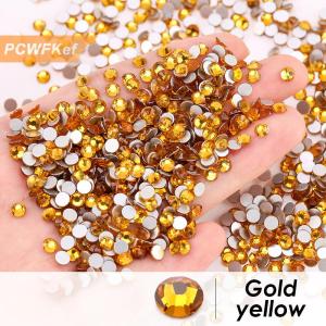 【PCWFKef】 1440pcs 2mm DIY hạt Rhinestone phẳng trở lại hạt quyến rũ thạch long lanh hạt cho DIY Craft đồ trang sức làm