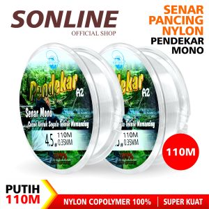 SONLINE - Senar Pancing Pendekar 110m Senar Mono 100% Nilon Putih Bening