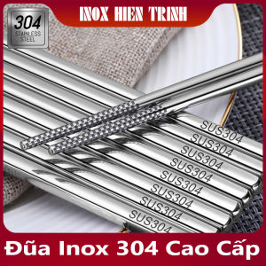 [ Combo 10 Đôi ] Đũa Inox 304 cao cấp chống trơn trượt hàng nhập khẩu - Inox cao cấp HT